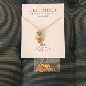 Satya Lotus Birthstone Necklace Turquoise